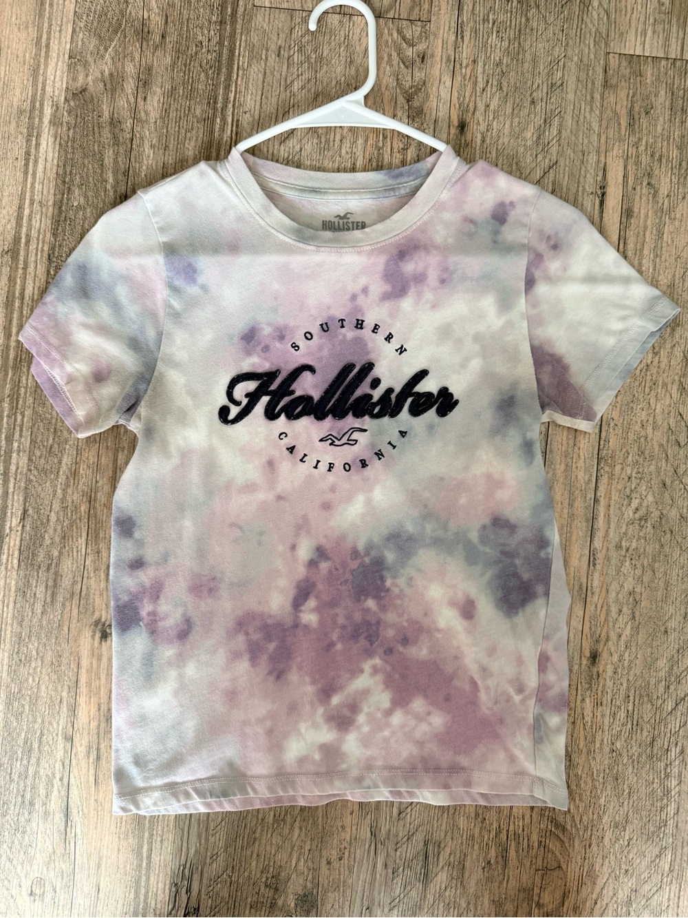 Hollister Purple Blue Tie-Dye Logo Tee